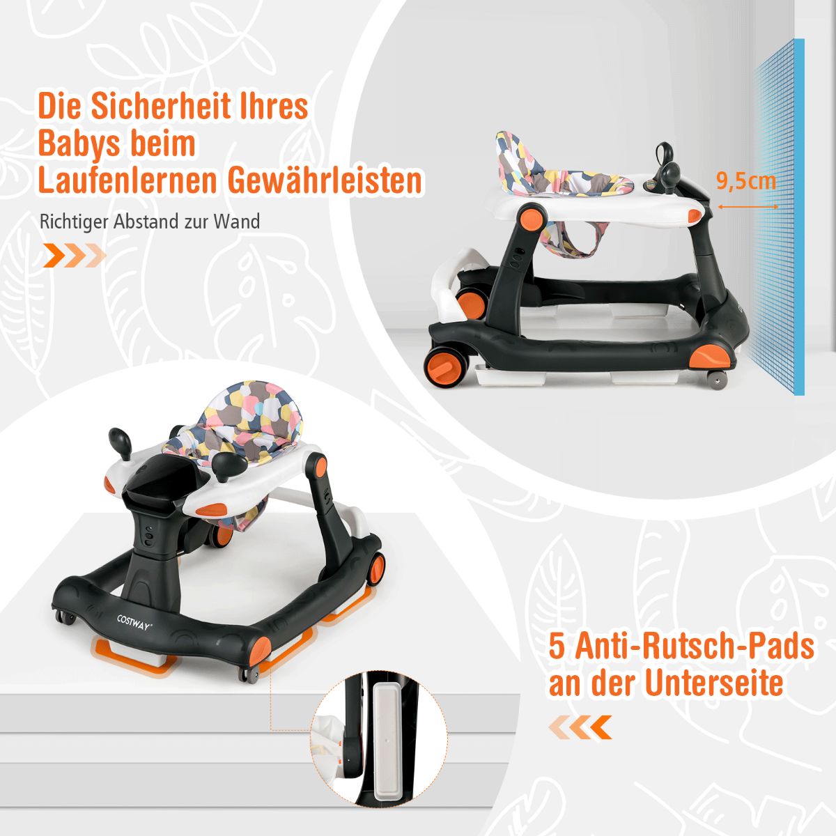 Coast Baby Loopfiets met Muziek - Zwart - 6-18 Maanden
