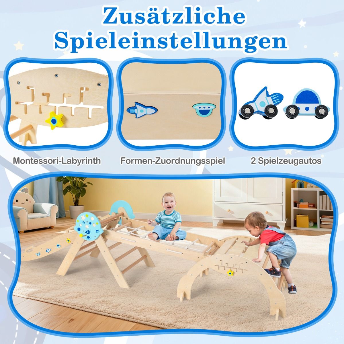 Coast Montessori Klimset - 9-in-1 speeltoestel - opvouwbaar - Natuurlijk