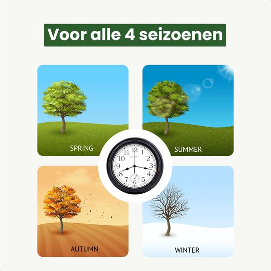 Lucht Buitenklok - Waterdicht - Tuinklok - Retro klok - Stationsklok dubbelzijdig - Wandklok