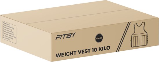 Fitby Verstelbaar Gewichtsvest 10KG - Weighted Vest - Gewichtsvesten - Gewichten - Krachtraining & Crossfit - Cardio - Geschikt vanaf maat L - Zwart