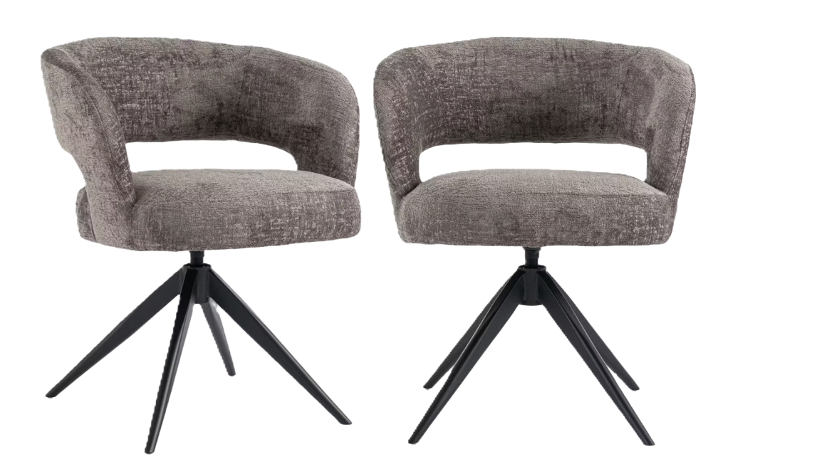 Criks Design Coco Eetkamerstoel Taupe - 77x62x61 cm - Set van 2