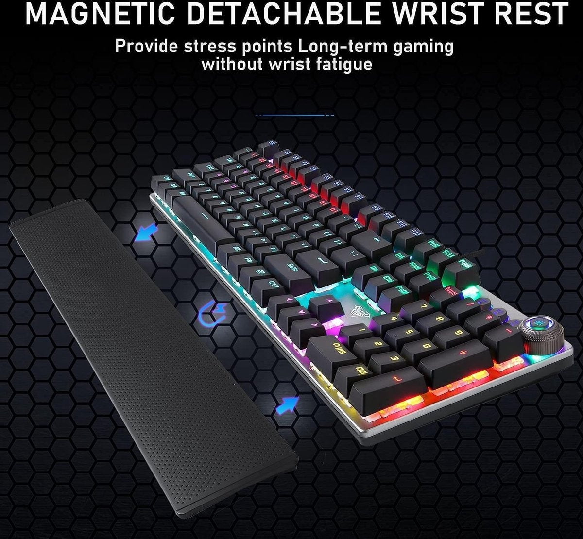 AULA F2058 RGB mechanisch gaming toetsenbord - QWERTY - blue switch