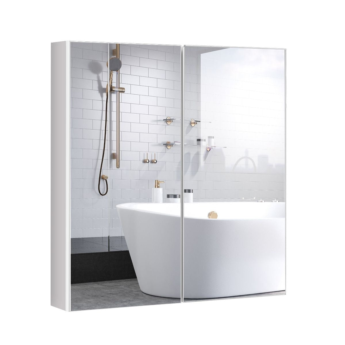 Coast - Badkamer - Spiegelkast - Wit - 62 x 11 x 65 cm