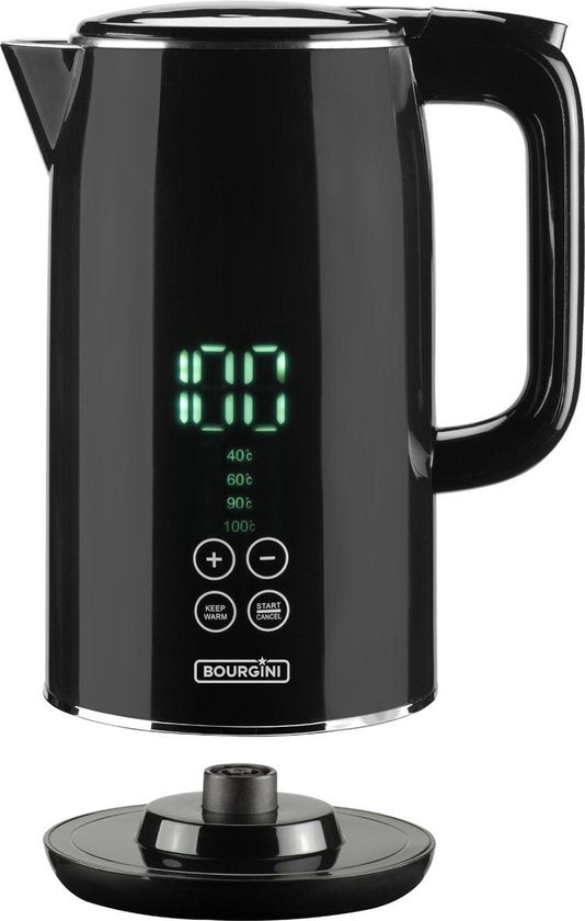 Cool Touch Digitale water koker geschikt voor babyvoeding - 1.7L - Aluminium - BPA vrij - 1800W - 15x22x28 cm - Zwart
