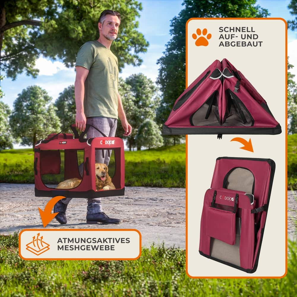 Cadoca Honden & Katten Reismand S - 51x35x36cm - Donker Rood