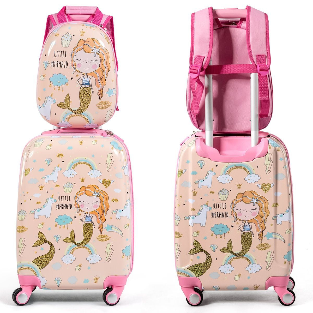 Coast Kinderkofferset 2-delig Kindertrolley + Rugzak Zalmroze