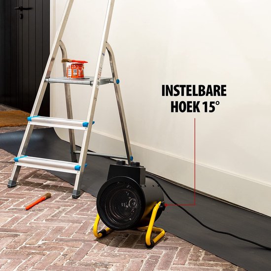 Tristar KA-5061 Industriële Kachel - 1500 W - 3000 W - 3 Standen - Regelbare Thermostaat - IPX4 Spatwaterdicht - Zwart/Geel