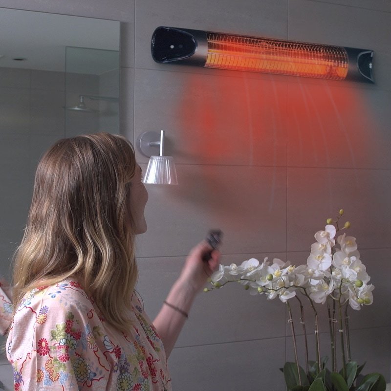 Livington Infrarood Heater - Inclusief Afstandsbediening - Vier Warmtestanden - Beweging Sensor - Wandmontage