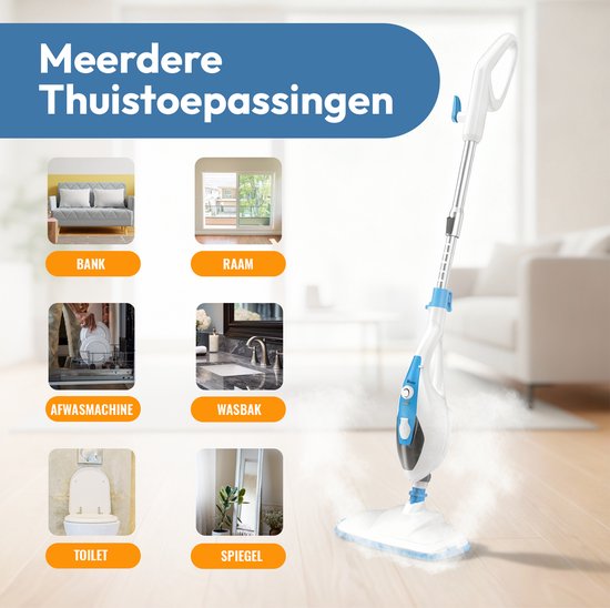 BOLLIT Hoge Druk 2 in 1 Stoomreiniger - Handstomer - 1500W 16 in 1 - Vlekkenreiniger - Voor Alle Vloeren, Bank, Badkamer En Tapijt Reinigen