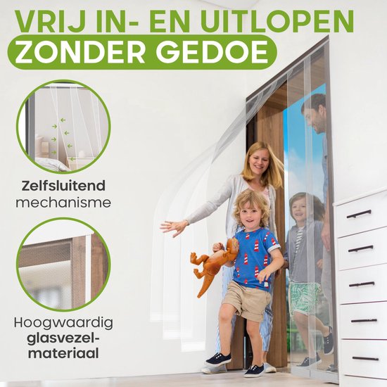 O'DADDY® Vliegengordijn Lamellenhor - 100x260 cm - Deurgordijn - Hordeur - Aanpasbaar Ontwerp - Glasvezel - Deurhor Wit