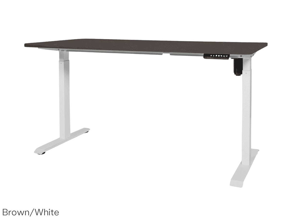 Schaffenburg Easyo elektrisch zit/sta bureau 140x70 Bruin blad zwarte poten
