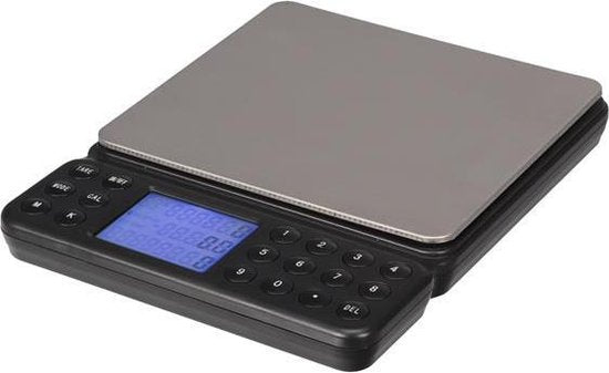 Perel Precisieweegschaal, digitaal, 0.1 g tot 2 kg, tarrafunctie, automatische uitschakeling, lcd-scherm met achtergrondverlichting