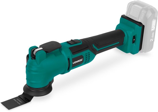 VONROC Accu Multitool 20V - met schraapmes, invalzaagblad, schuurzool en schuurpapier - 6 snel-heden: 7.000 - 19.000 rpm - Excl. Accu en oplader