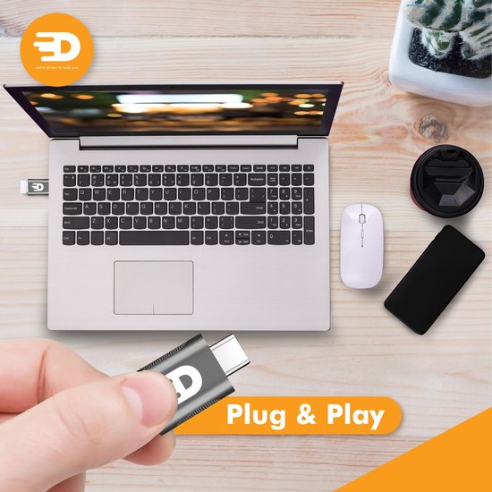 Drivv. USB C naar USB A Adapter – 2 stuks - Space Grey - Thunderbolt 3 - USB 3.0 - 5Gbps