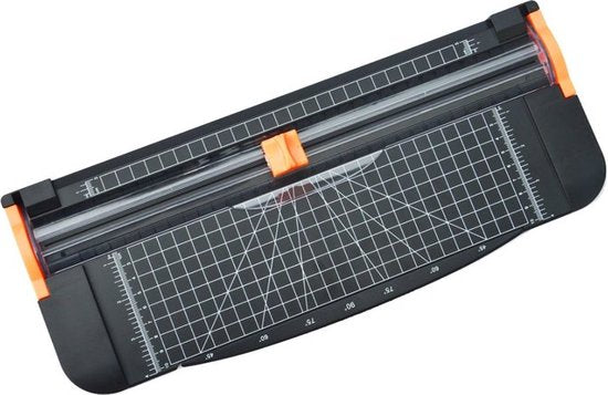 BRASQ Rolsnijmachine A4 Zwart/ Oranje- Papiersnijder met anti slip bodem - Snijmachine- Snijdt tot 8 vel