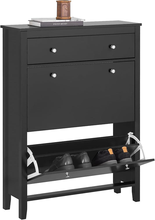 SoBuy - Schoenenkast - Zwart - 78x24x108 cm