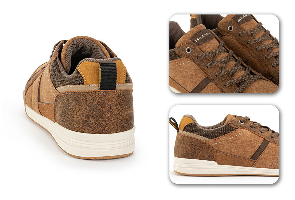 Milanoro - Comfortabele sneakers voor heren - Cognac - Maat 43