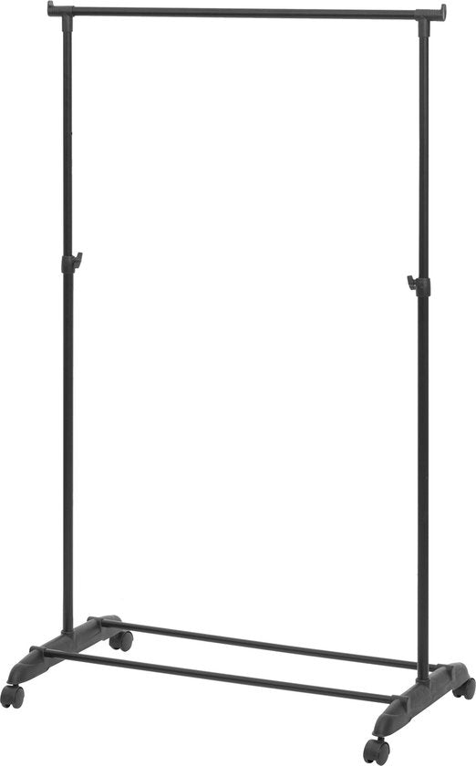 5Five Kledingrek met enkele stang - kunststof/metaal - zwart - 80 x 42 x 160 cm