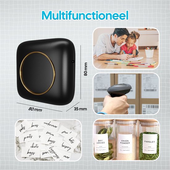 Gatson Mini Printer - Inclusief 14 Rollen Papier (Sticker, Normaal & Kleur) + 5 pennen - Mini Printer voor Mobiel - Pocket Printer - Mobiele Fotoprinter