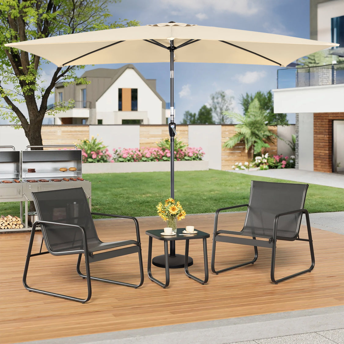 Angel Living Parasol - 3 x 2 m - Rechthoekig - Beige