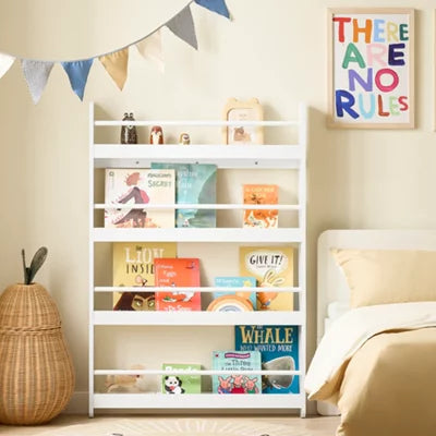 SoBuy Kinderboekenkast - 4 Planken - 80 x 12 x 118 cm - Wit