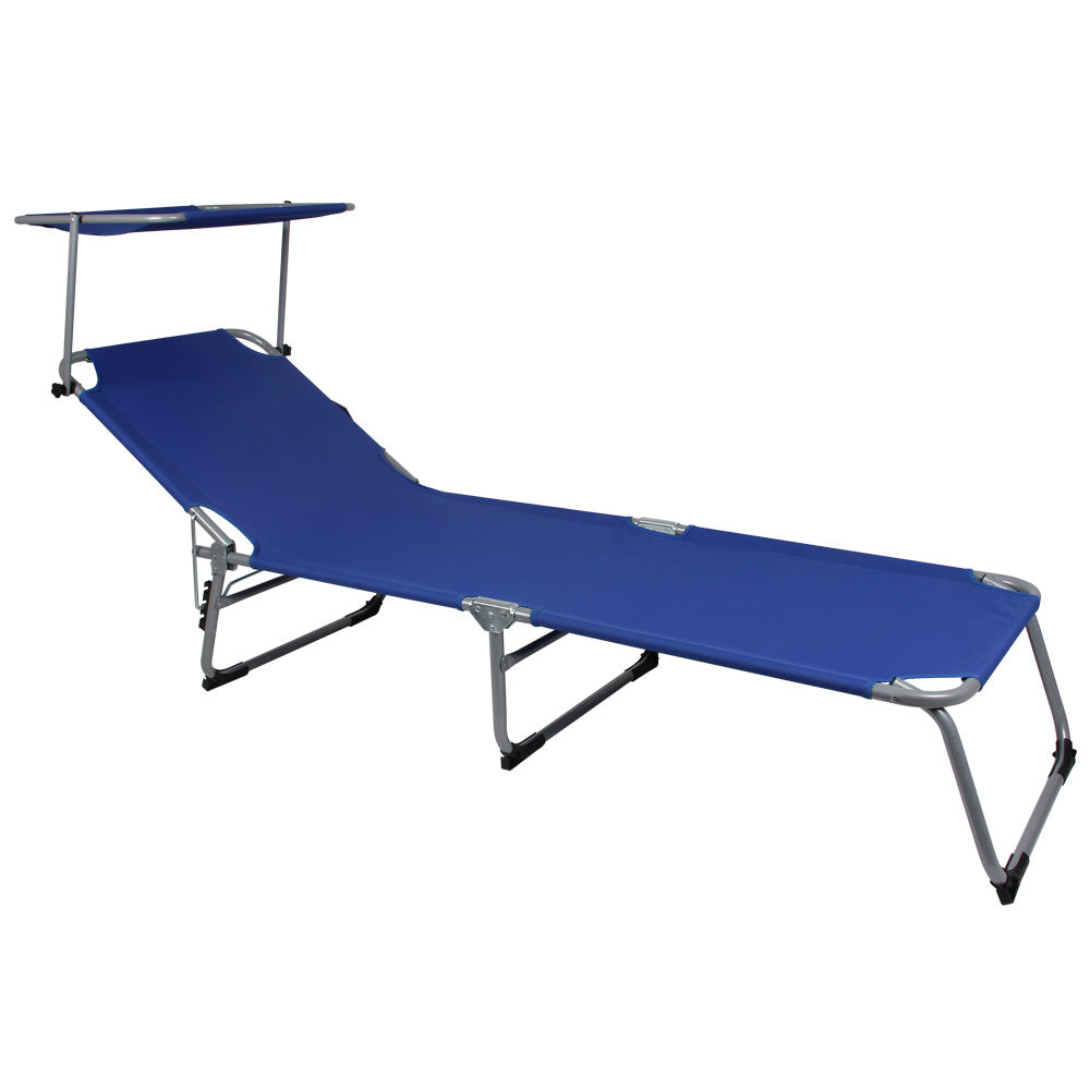 Casaria Ligstoel Hawai - 4-voudig Verstelbaar UV-Bestendig – Blauw