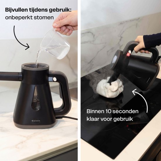 Techweise TS Compact Handstoomreiniger - 15 Accessoires - 1200W 2,6 Bar- Wet & Dry functie - Handstomer