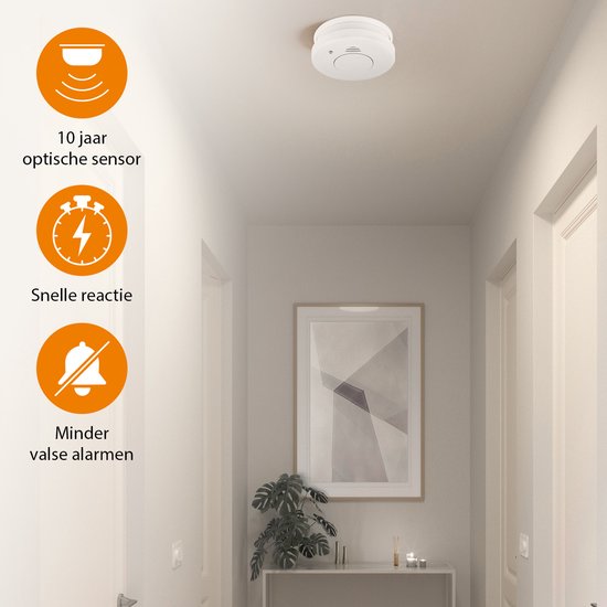 Smartwares FSM-11514 - Rookmelder 4st 85dB - 5 Jaar batterij, 10 jaar sensor - TUV Gecertificeerd - Brandmelder