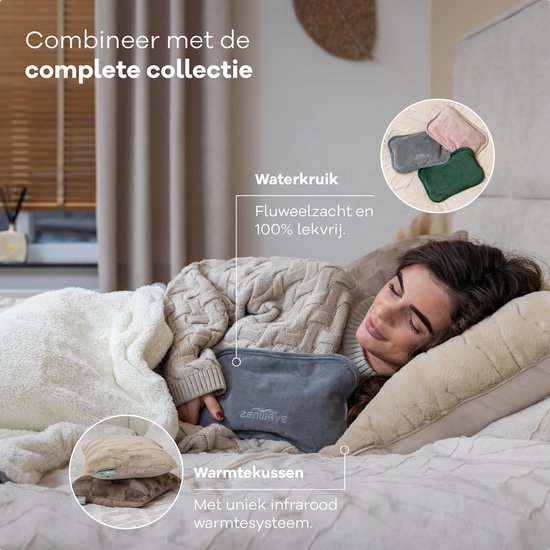 Zenwave Elektrische Deken 180x130cm - Wasmachinebestendige Omslagdeken Grijs - 10 standen Warmtedeken - Ultra Zachte Fleece Warmte Plaid - Elektrische Bovendeken - Kamperen & Outdoor - 1 Persoons