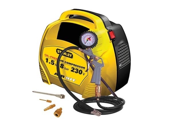 Stanley Luchtcompressor – 8 bar – 1100 W – 33,4 x 33 x 25,2 cm – Geel/Zwart