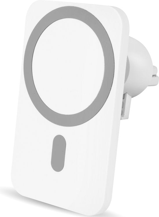 Nuvance - Telefoonhouders Auto - Geschikt voor MagSafe iPhone 12/13/14/15 - Telefoonhouder met Draadloze Oplader - Wit