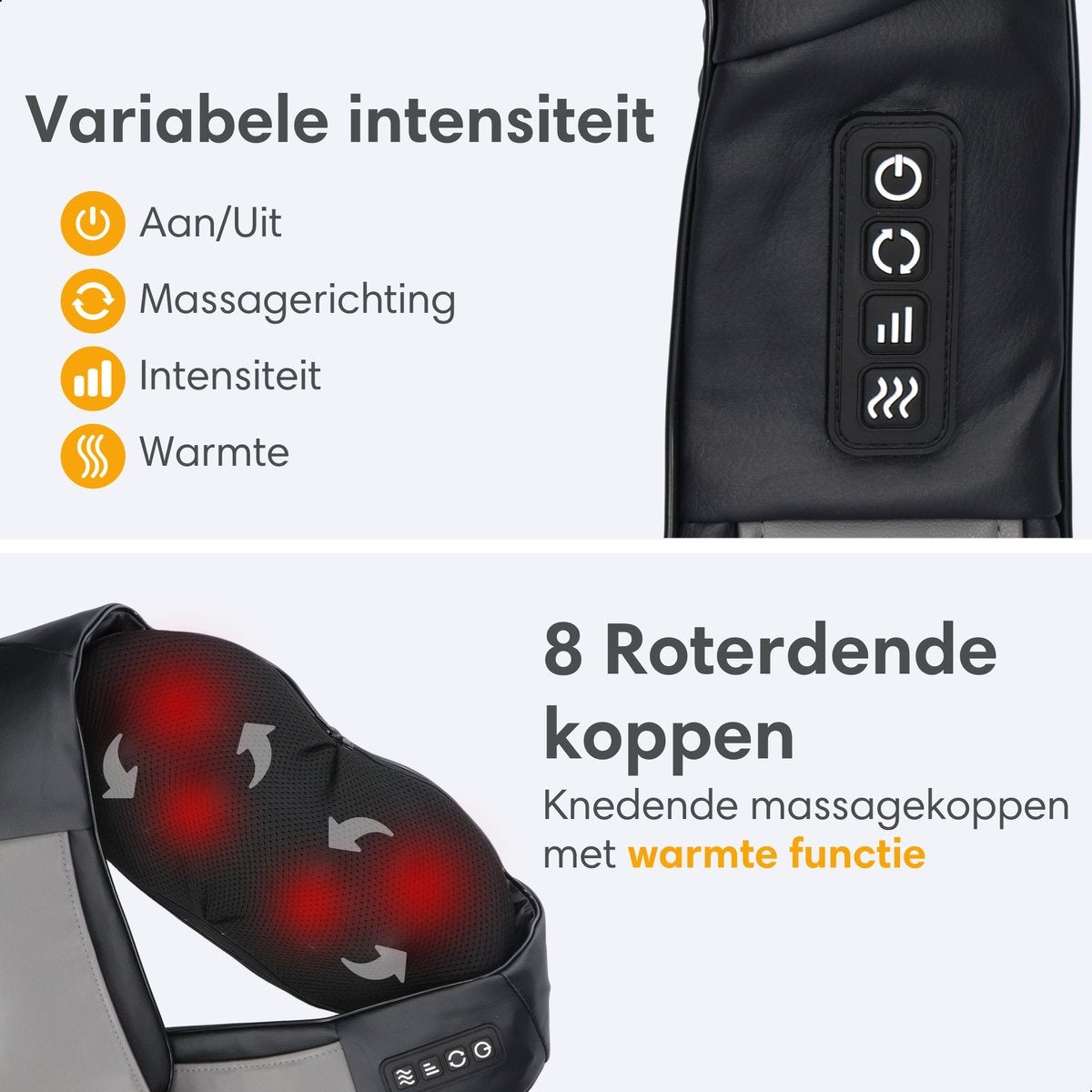 Shiatsu Massagekussen - Elektrisch Nekmassage Apparaat - Massage Apparaten - Nek en Schouder Massage Apparaat - Massageapparaten met Infrarood Verwarming - Massagekussens