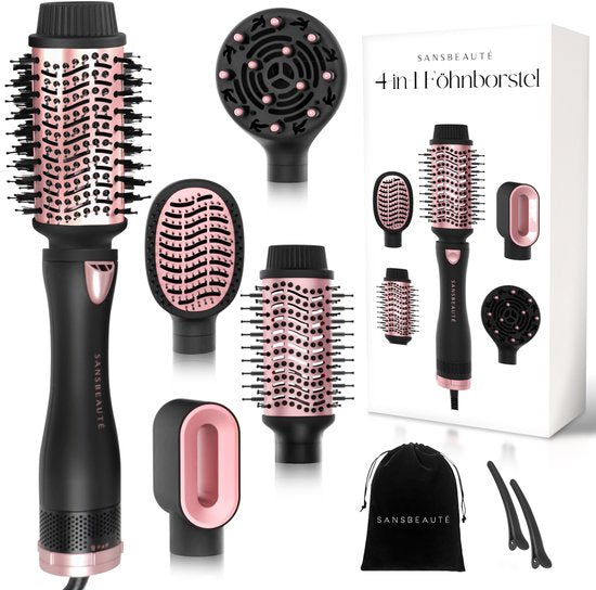 Sansbeauté® 4-in-1 Fohnborstel met Diffuser - Multistyler - Airstyler - Haarborstel - Krulborstel - Haarborstel - Stijlborstel - Warmteborstel - Volume en Krullen