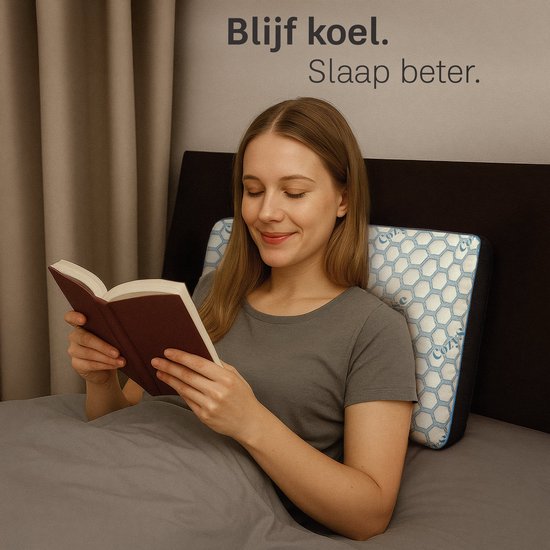CozySense® PolarGel Hoofdkussen - Kussen tegen Nekklachten - Slaapkussen - Pillow - Coolgel Pad - Vulbaar Traagschuim - Zijslaper, Rug-, & Buikslaper