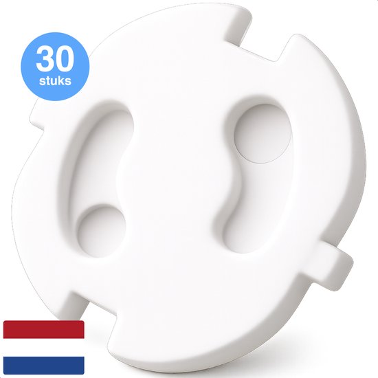 Luft Stopcontact beveiliging PRO - 30 stuks - Extra safe - Baby- en kinderbeveiliging - Voor Nederland en België - Afdekplaatje - Beschermers - Wit