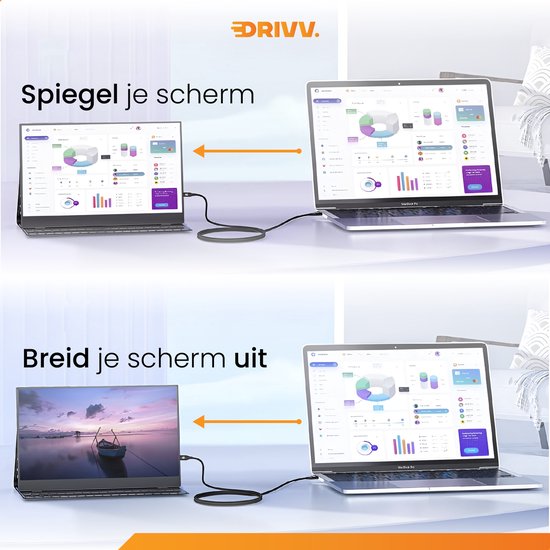Drivv. Premium Mini DisplayPort naar HDMI Kabel - Thunderbolt naar HDMI - Thunderbolt 1/2 - 4K 30Hz - Zwart - 1.8 meter