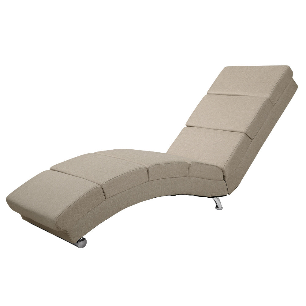 Casaria - Relax Lounger - Geweven stof - Sand