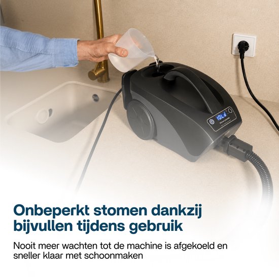 Techweise TS3 - Stoomreiniger - Reinigingsmachine - 2600W 4,2 Bar Stoomdruk - Natte & Droge Stoom - Voor vloer, badkamer, auto en meer - 5m Kabel - Binnen 1 minuut opgewarmd