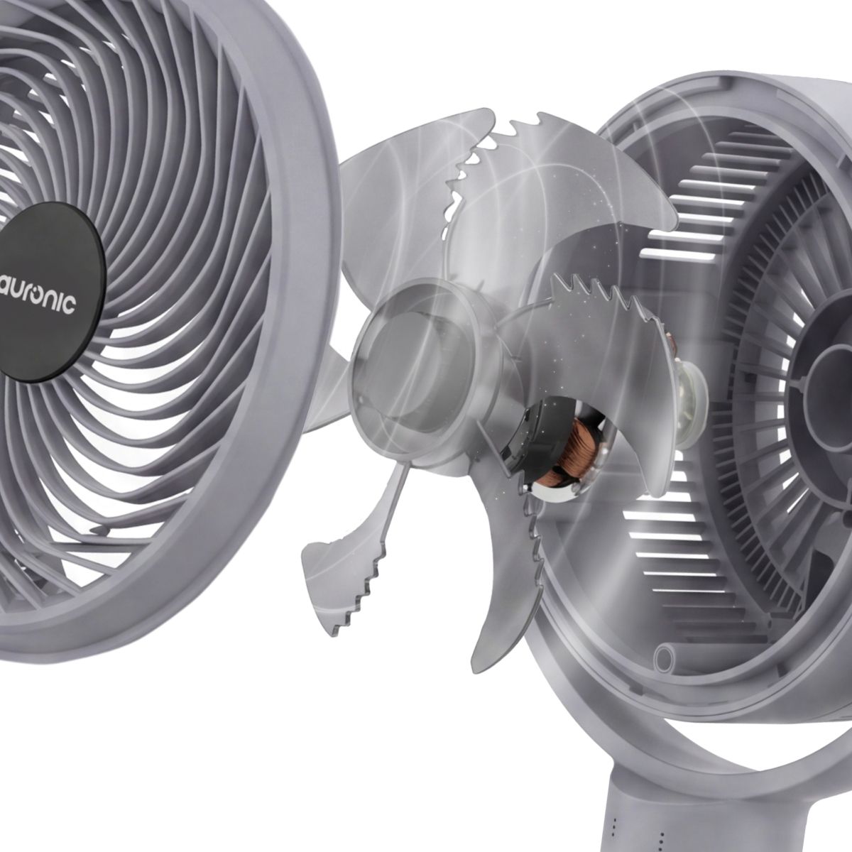 Auronic Statiefventilator - 59/108 cm - 9 Standen - 90° Oscillatie - Afstandsbediening - Fluisterstil - Grijs