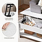 Yaheetech Salontafel Koffietafel Verstelbaar – Voorzien Van Gasveer Hefframe En Schuimrubberen Dopjes En Open Opbergruimte – Voor Woonkamer En Zithoek – Wit Mdf En Metaal – 98 x 50 x 42 cm