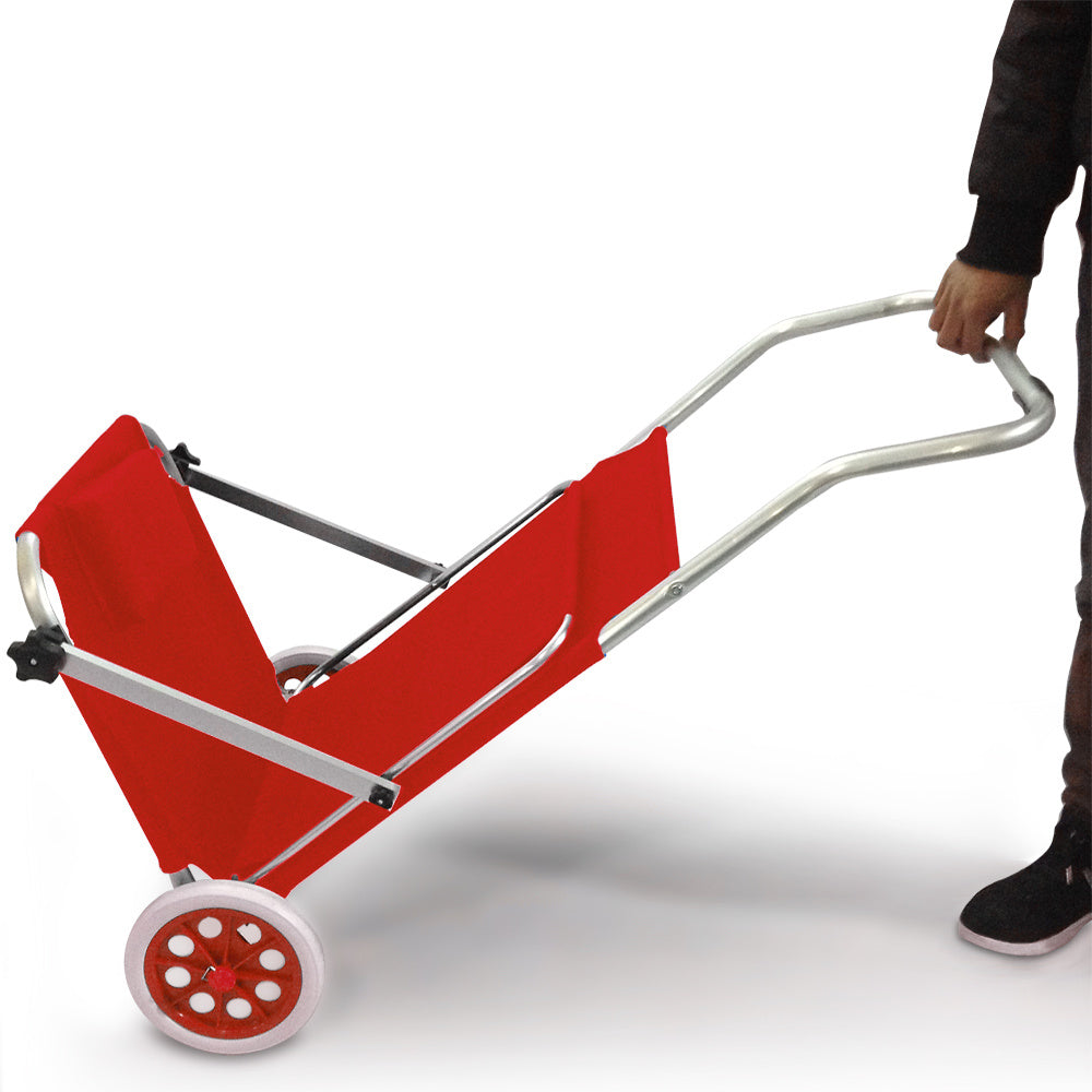 Verrijdbaar ligbed - Kreta Rood - Aluminium - Polyester - verstelbaar zonnescherm