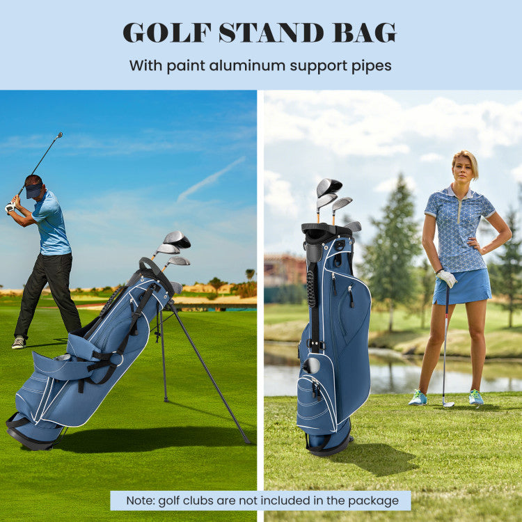Coast Golf Stand Cart Bag – 4-weg verdeler – Lichtgewicht met 4 opbergvakken – Inclusief regenhoes – Handvatten en dubbele schouderriem – Afmetingen: 36 x 32 x 112 cm – Kleur: Zwart
