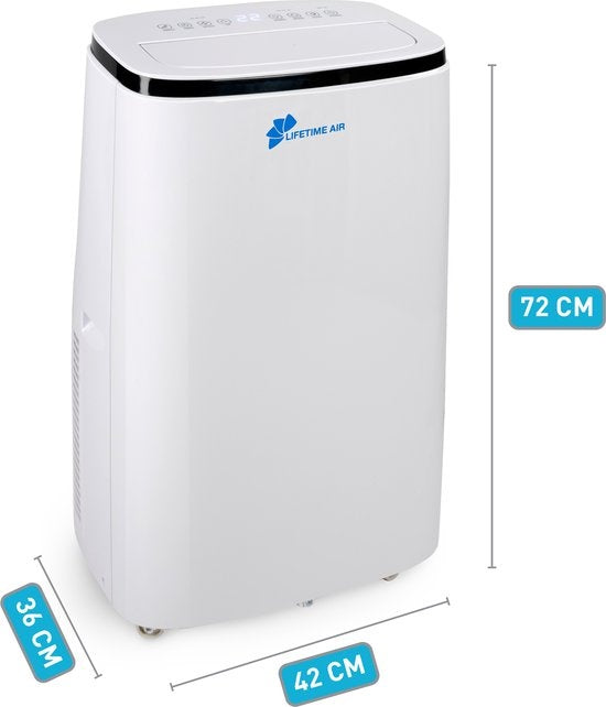 Lifetime Airco - 3 in 1 - Met Afvoerslang - 65dB - tot 96m2 - Afstandsbediening - Wit - 47x 38.2x75.2 cm