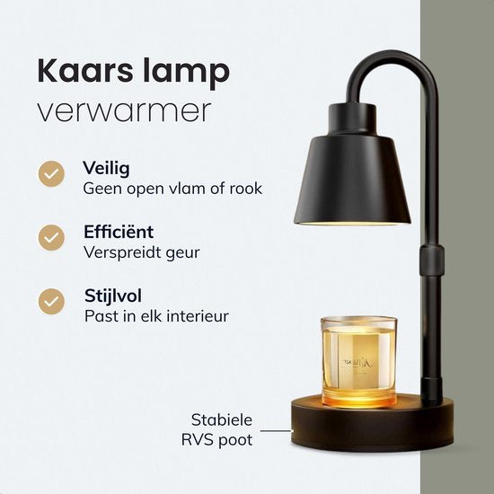 Kaars verwarmer - Zwart - Tafellamp - Geurbrander - Oliebrander - Candle Warmer Lamp - Kaars Verwarmer - Wax Warmer - Sfeerlamp - Zwart