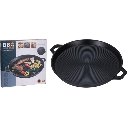 ProGarden Grillpan Gietijzer - 34 cm - Zwart
