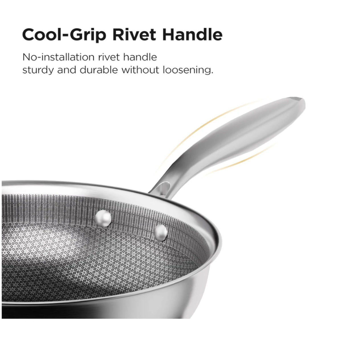 COOKER KING wokpan - 26 cm - 3-laags RVS - antiaanbaklaag