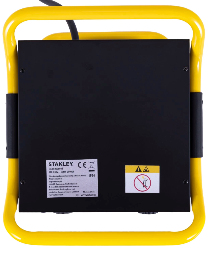 Stanley Werkplaatskachel 3000 W - 45 x 30 x 20 cm - krachtig en compact
