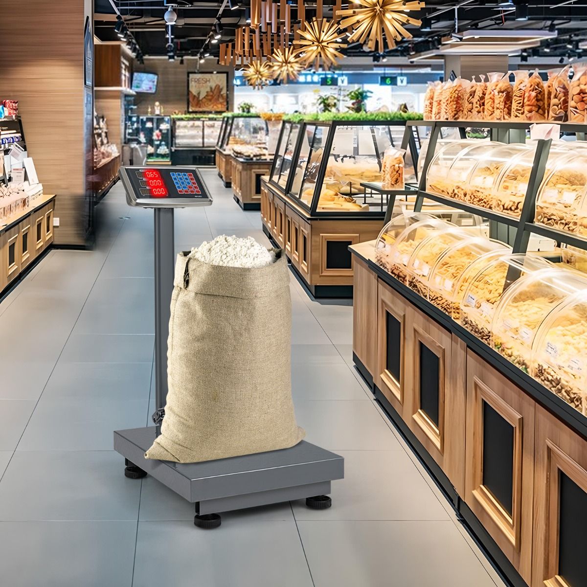 Coast Digitale platformweegschaal - 300 kg capaciteit - prijsberekening - zilver