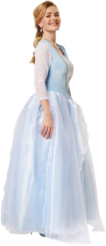 Dressforfun Sierlijke prinsessenjurk Cinderella M - verkleedkleding kostuum halloween verkleden feestkleding carnavalskleding carnaval feestkledij partykleding - 301884