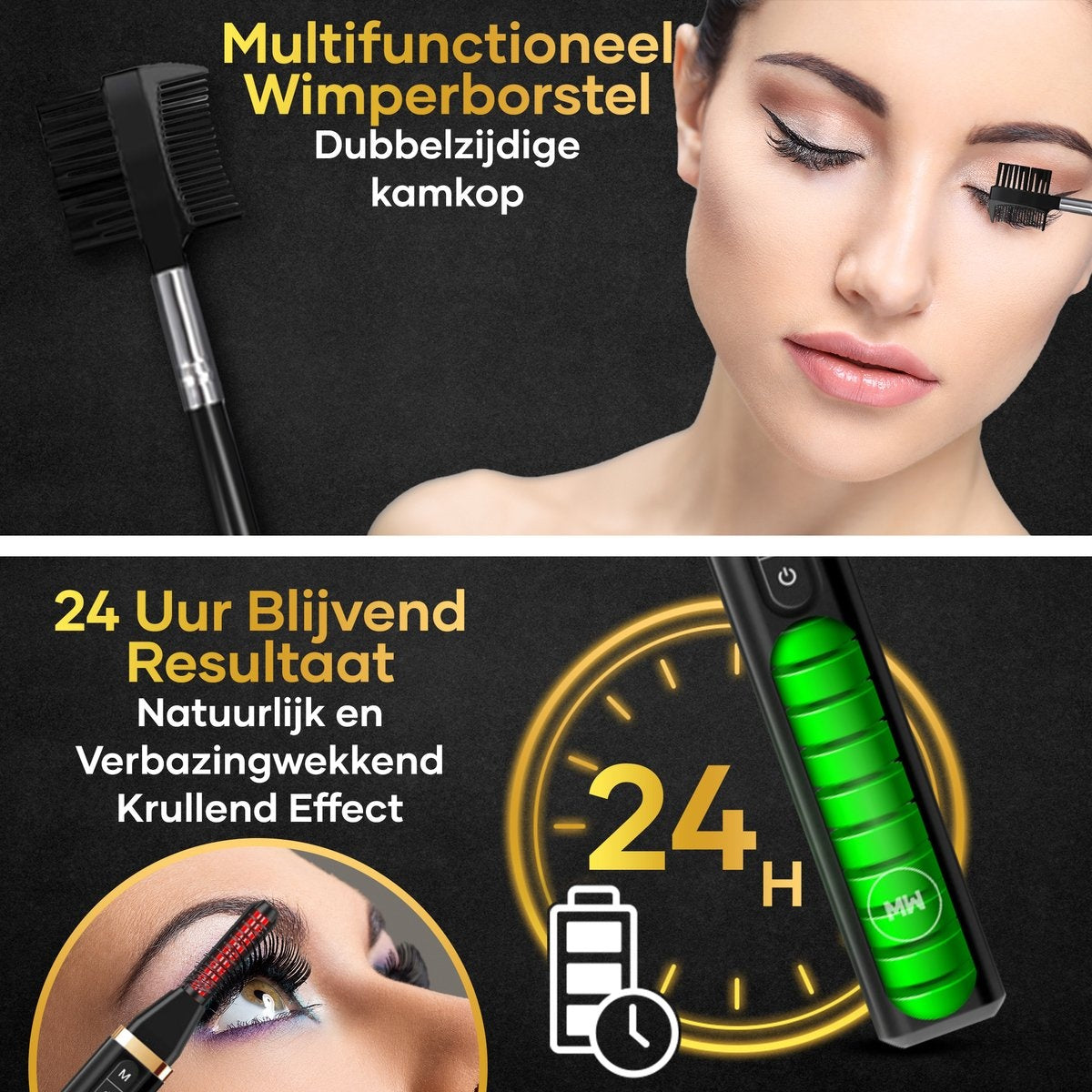 MoreWomen Wimperkruller Elektrisch - Verwarmbaar - 3 Standen - 24 uur resultaat - Incl Wimperborstel